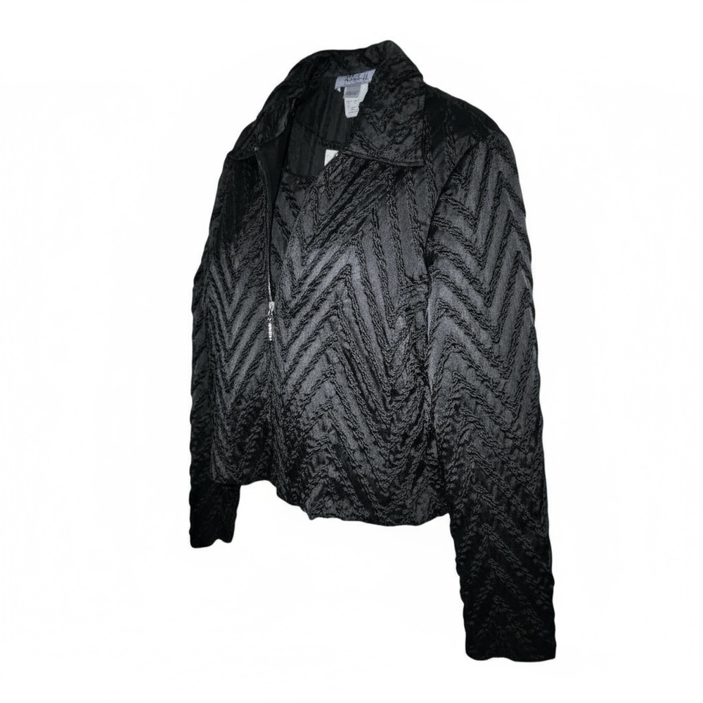 Joseph Ribkoff Black Chevron Quilted Jacket Tank Set Size 10